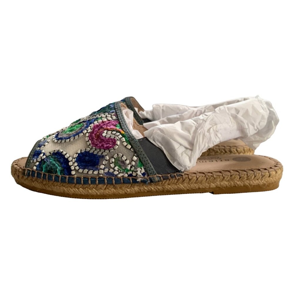 NWOB ERIC MICHAEL Women's Betty Embellished Espadrille Sandals Sz 5.5/36 - Picture 5 of 6